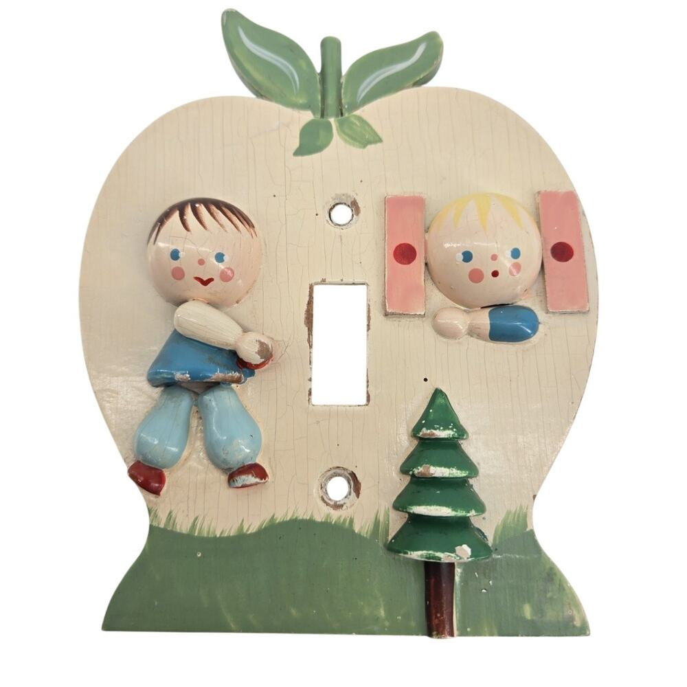 Vintage Cottagecore Apple House Wooden Nursery Plastics Boy & Girl Switch Cover